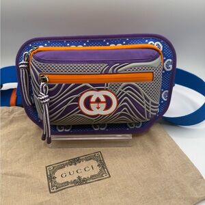 NWOT Gucci Purple and Orange GG Graphic Belt Bag